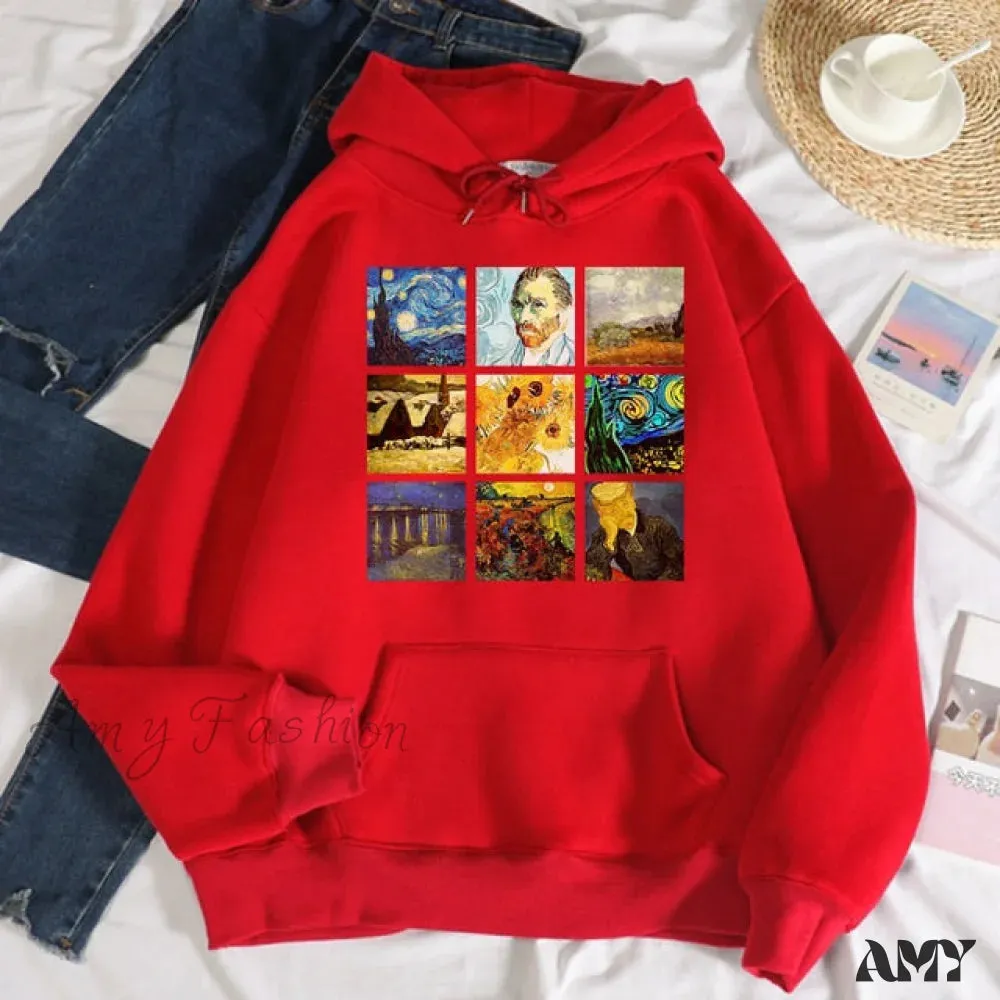 Amy Fashion - Crew Neck Sweatshirt Fleece Loose Hoodies