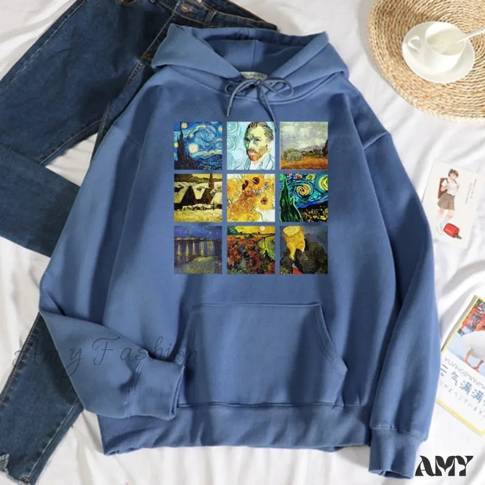 Amy Fashion - Crew Neck Sweatshirt Fleece Loose Hoodies