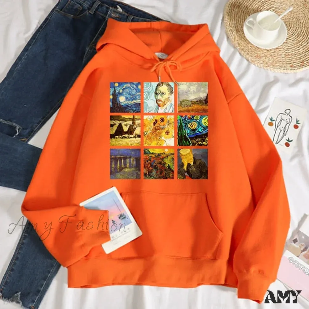 Amy Fashion - Crew Neck Sweatshirt Fleece Loose Hoodies