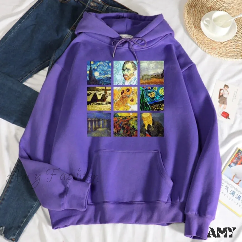 Amy Fashion - Crew Neck Sweatshirt Fleece Loose Hoodies