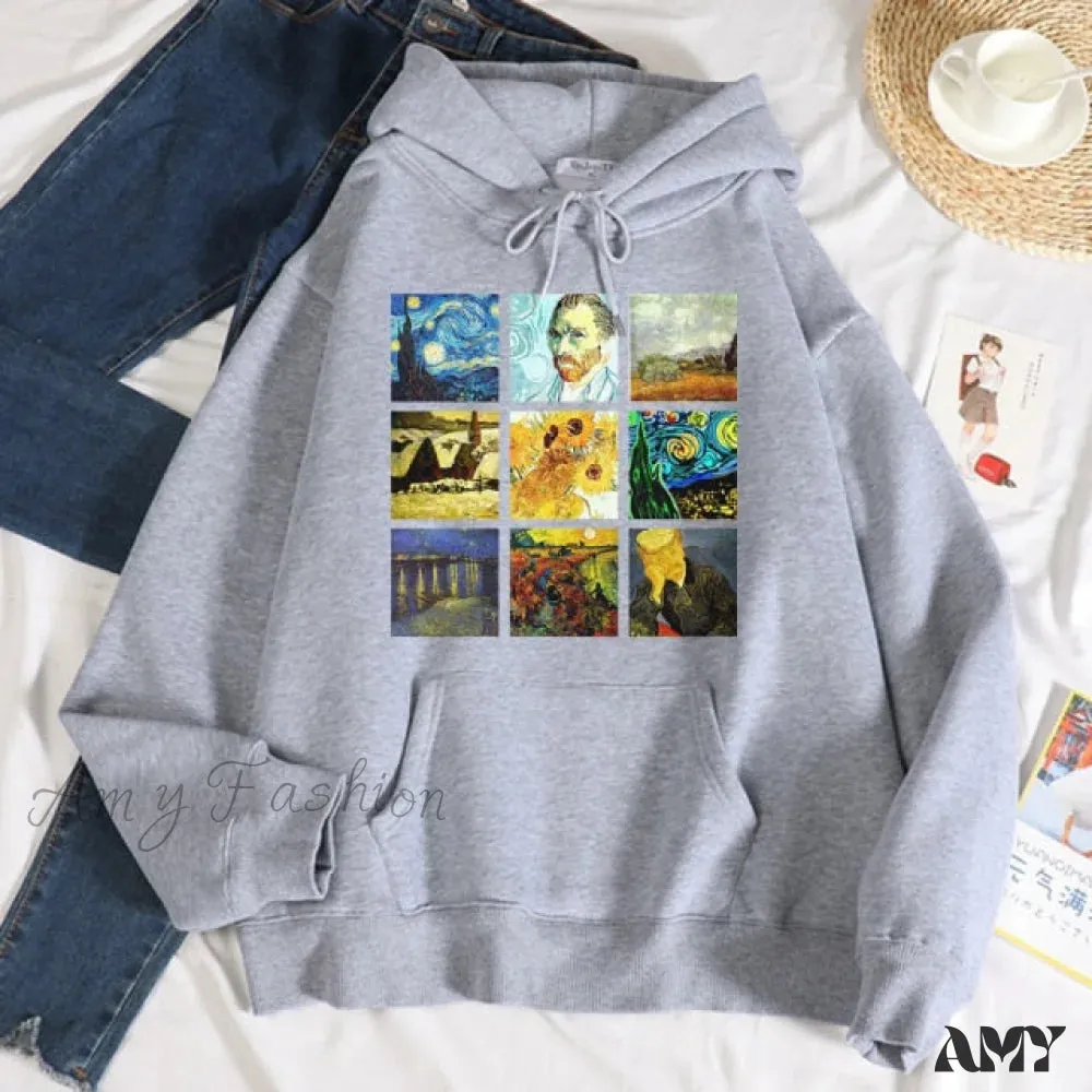 Amy Fashion - Crew Neck Sweatshirt Fleece Loose Hoodies