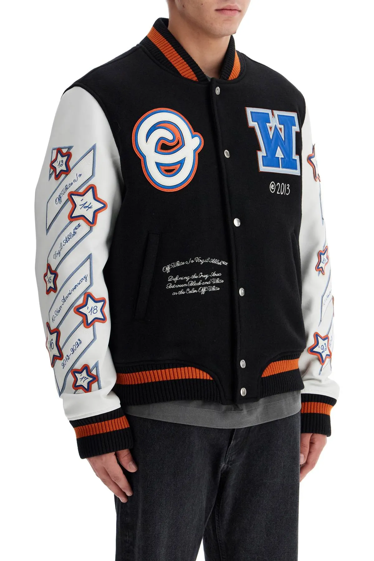 bomber varsity wizard OMJA122F24LEA003 BLACK - MULTICOLOR