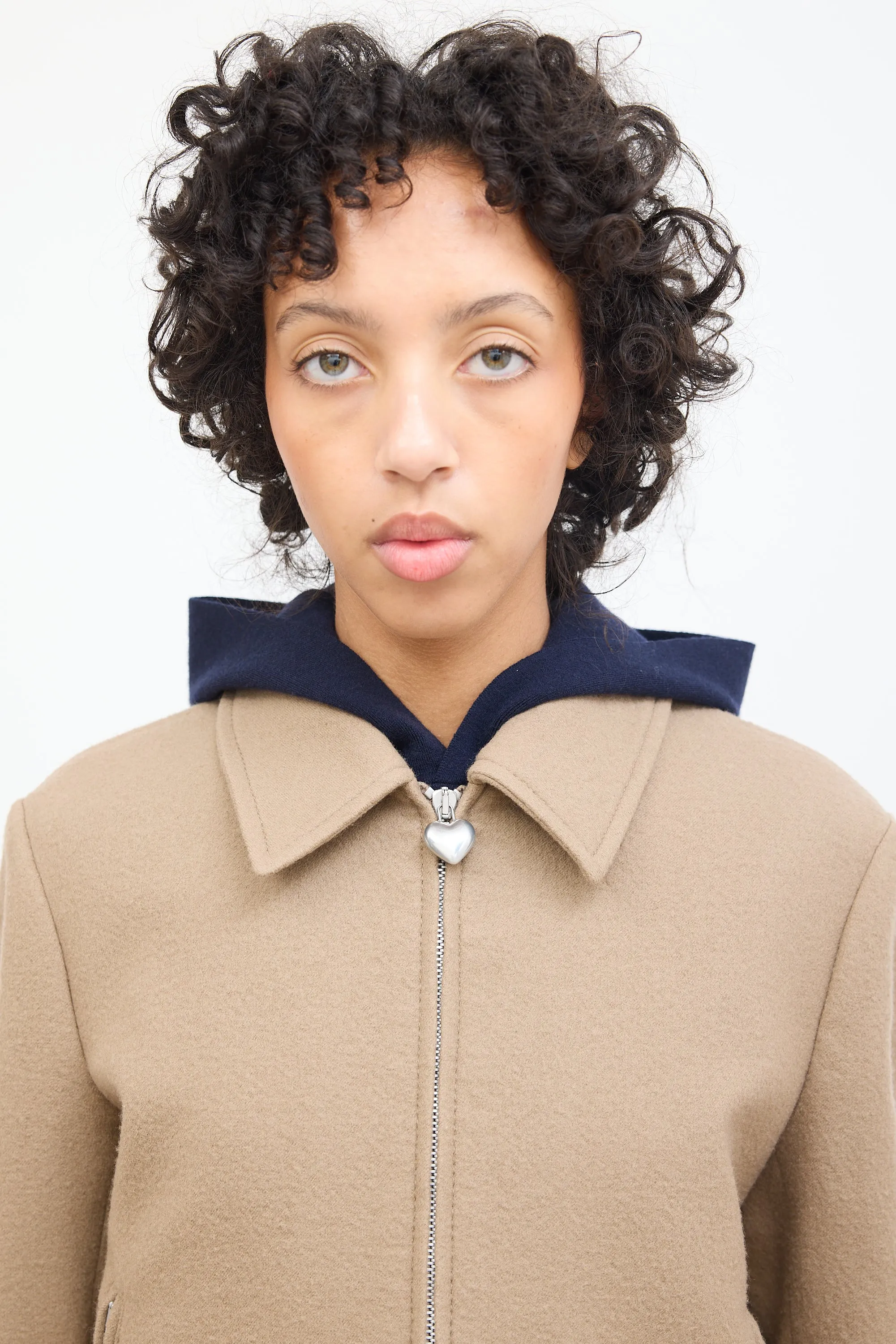 Brown Wool Zip Jacket