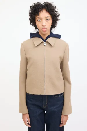Brown Wool Zip Jacket