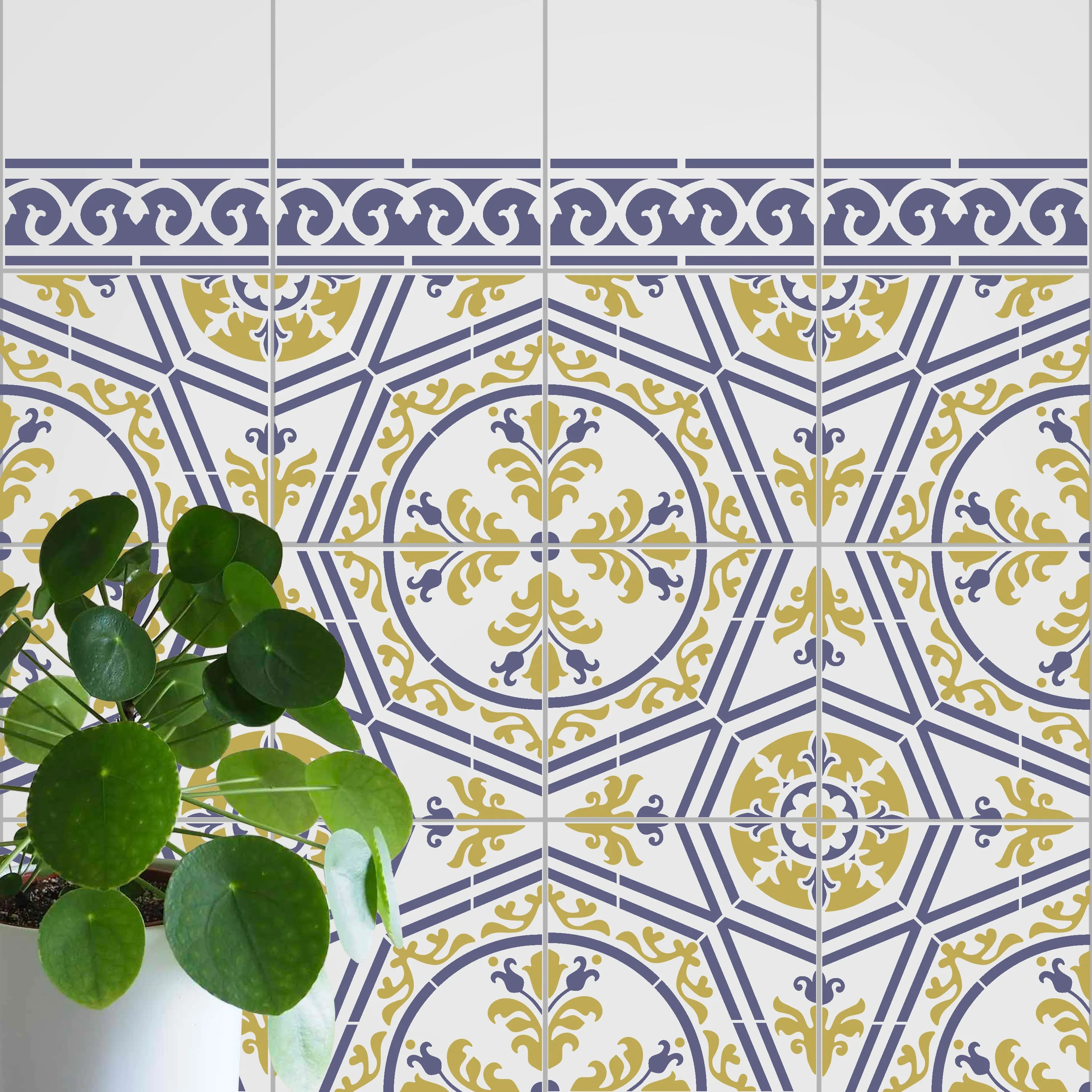 Burford Tile & Rissington Border Stencil Set