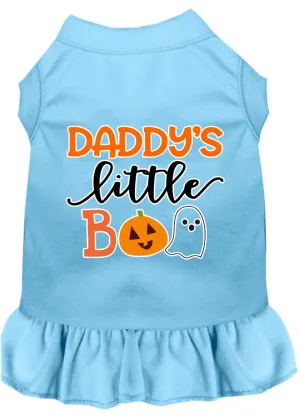 Daddy's Little Boo Screen Print Dog Dress Baby Blue Med