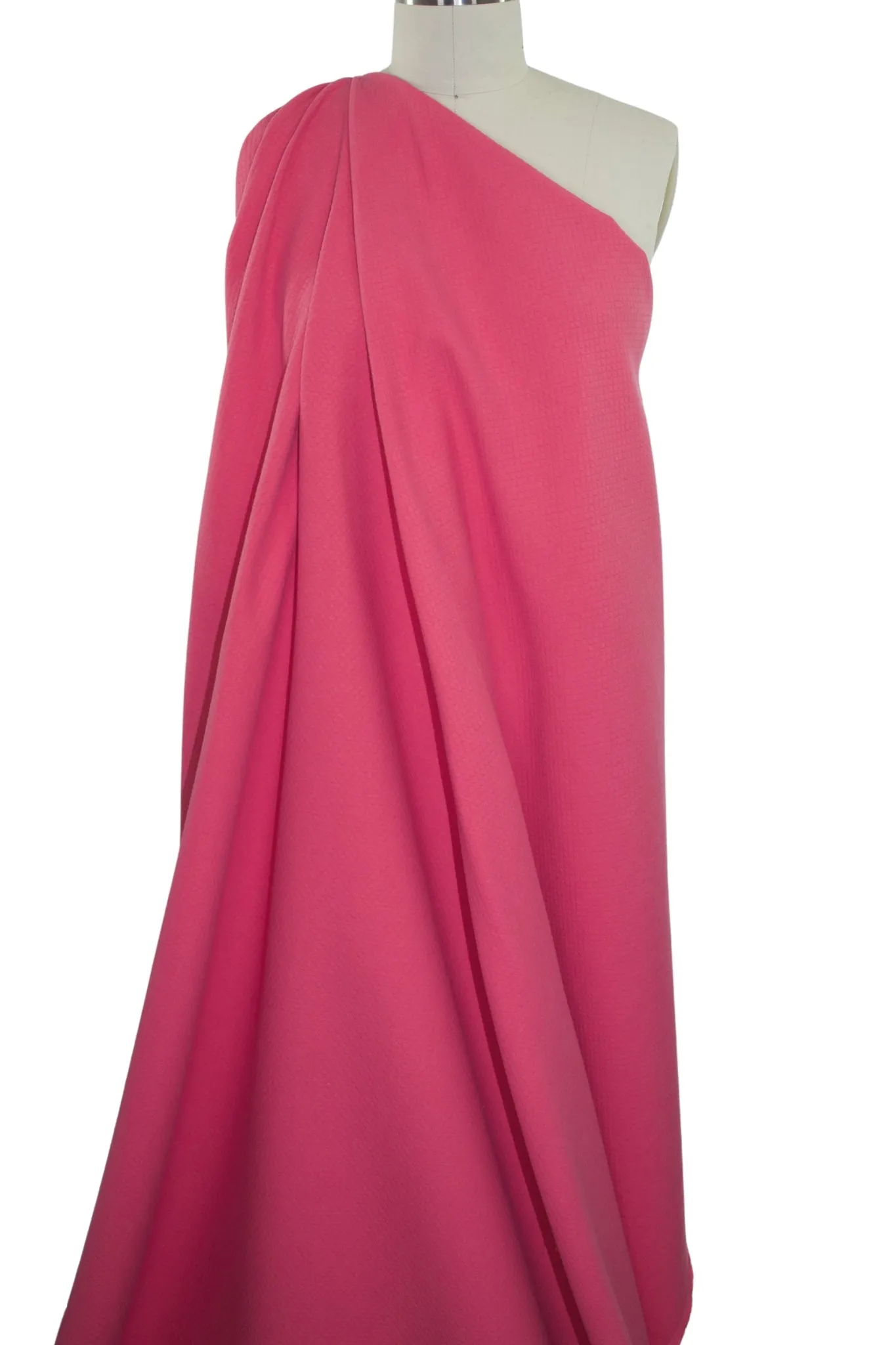 Diamond Weave Cotton Piqué - Bright Peony