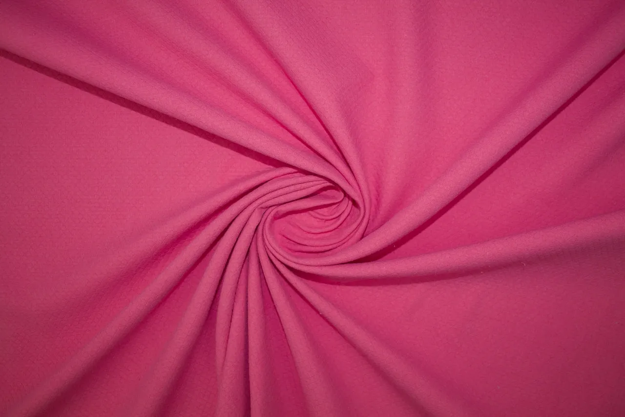 Diamond Weave Cotton Piqué - Bright Peony