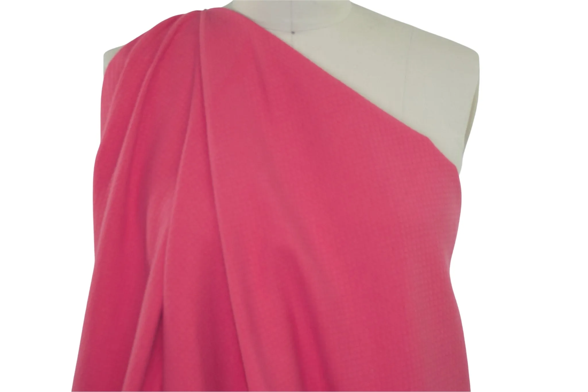 Diamond Weave Cotton Piqué - Bright Peony