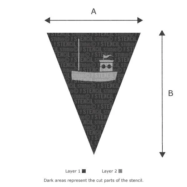 Fishing Boat Bunting Stencil