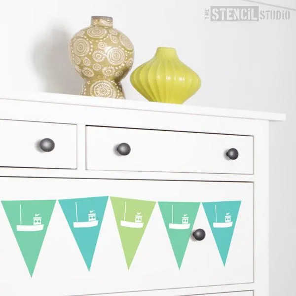 Fishing Boat Bunting Stencil