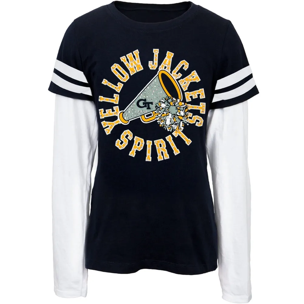 Georgia Tech Yellow Jackets - Rhinestone Spirit Girls Youth T-Shirt