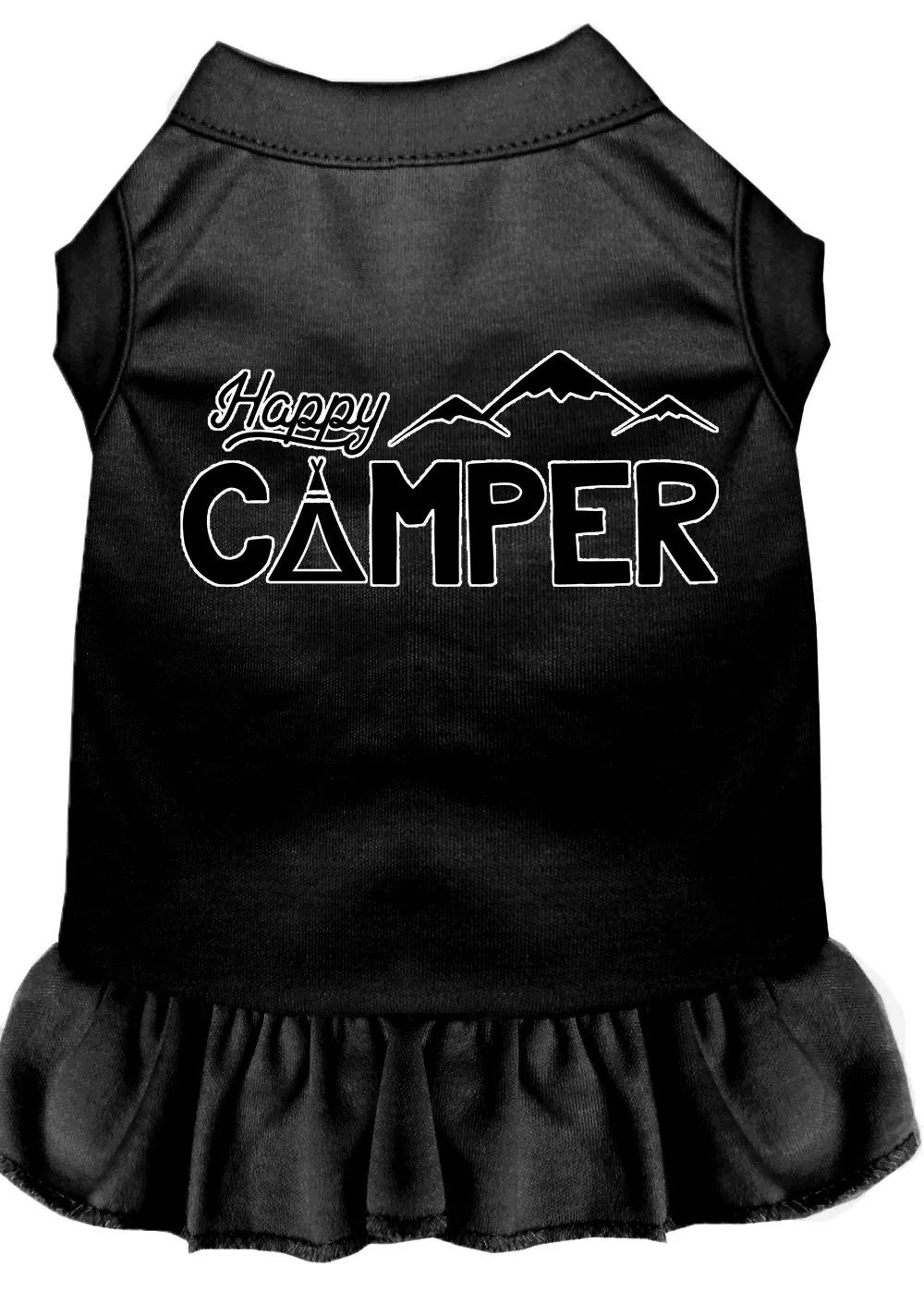 Happy Camper Screen Print Dog Dress Black Med (12)