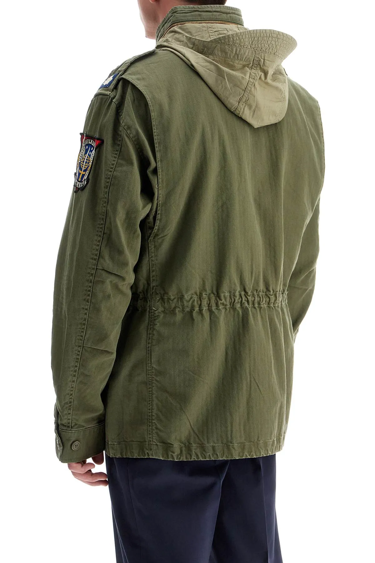 herringbone military jacket 710961616001 OLIVE MOUNTAIN W/ PATCHES