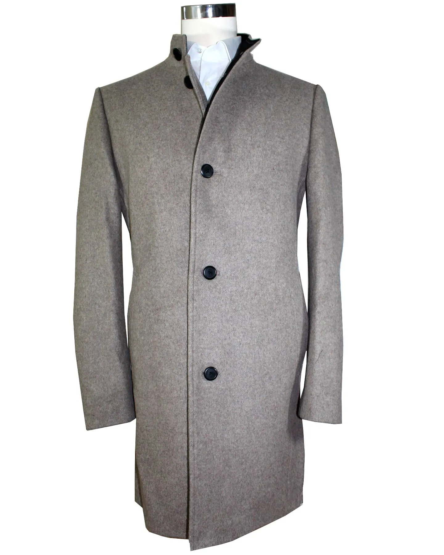 Hugo Boss Wool Coat Medium Beige Button Long Coat EU 52 - L SALE