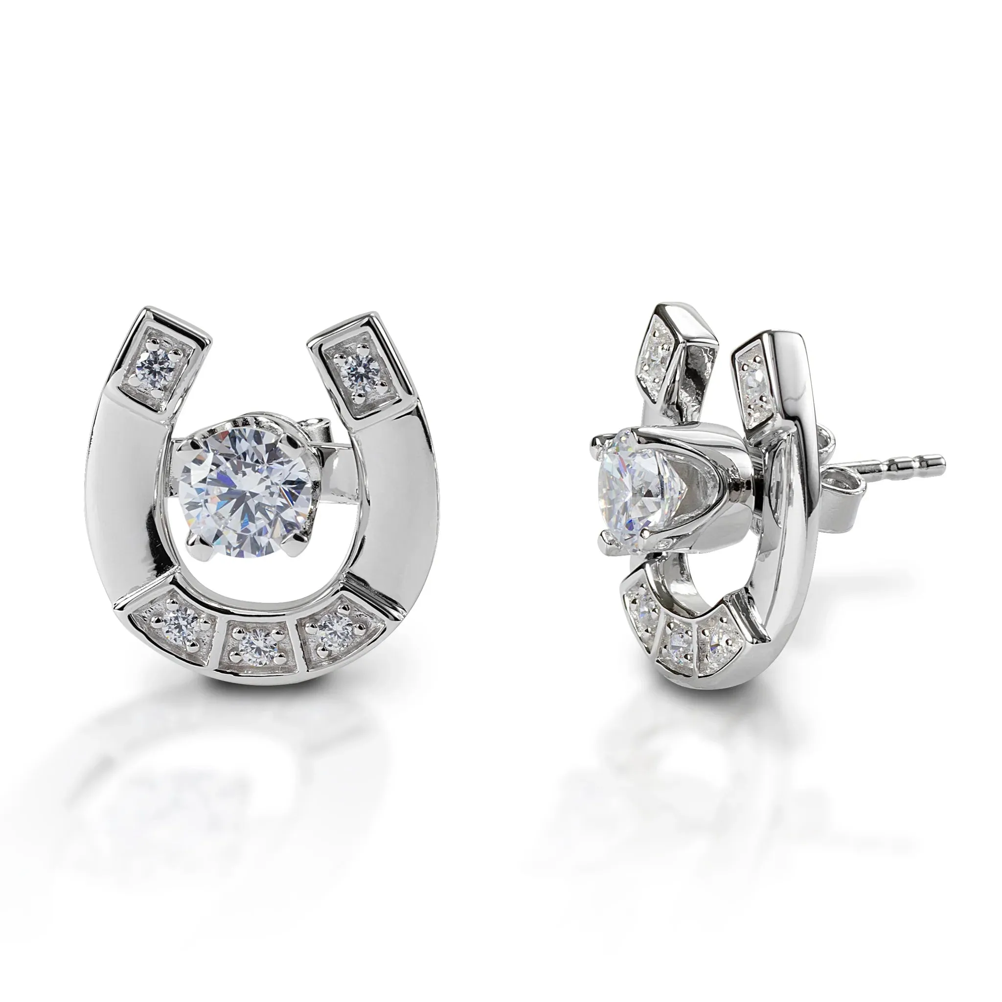 Kelly Herd Earrings Stud with Horseshoe Jacket