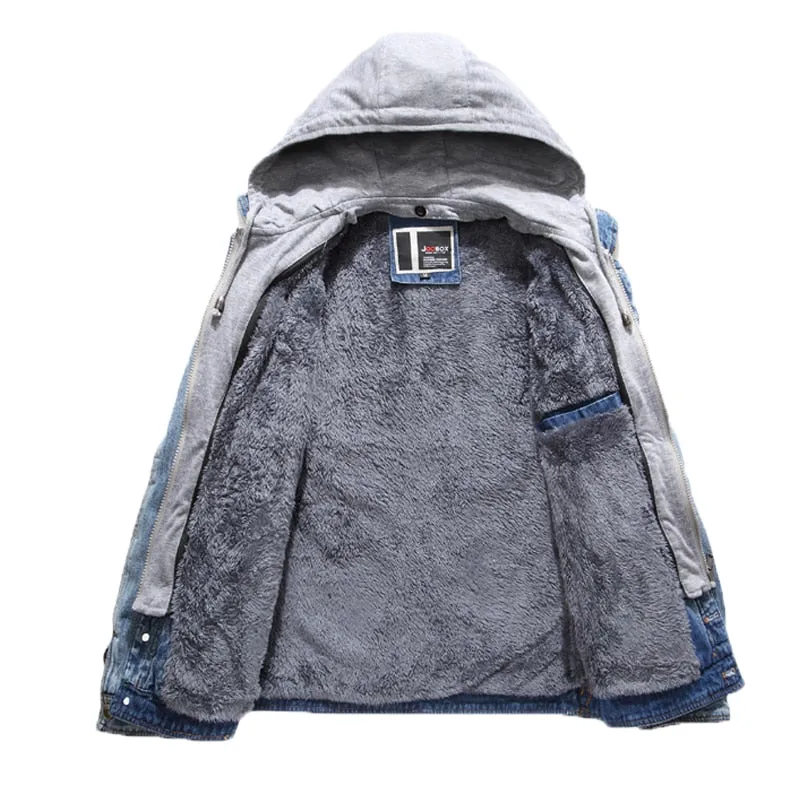 Men's Insulated Hooded Denim Jacket
