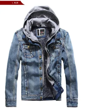 Men's Insulated Hooded Denim Jacket