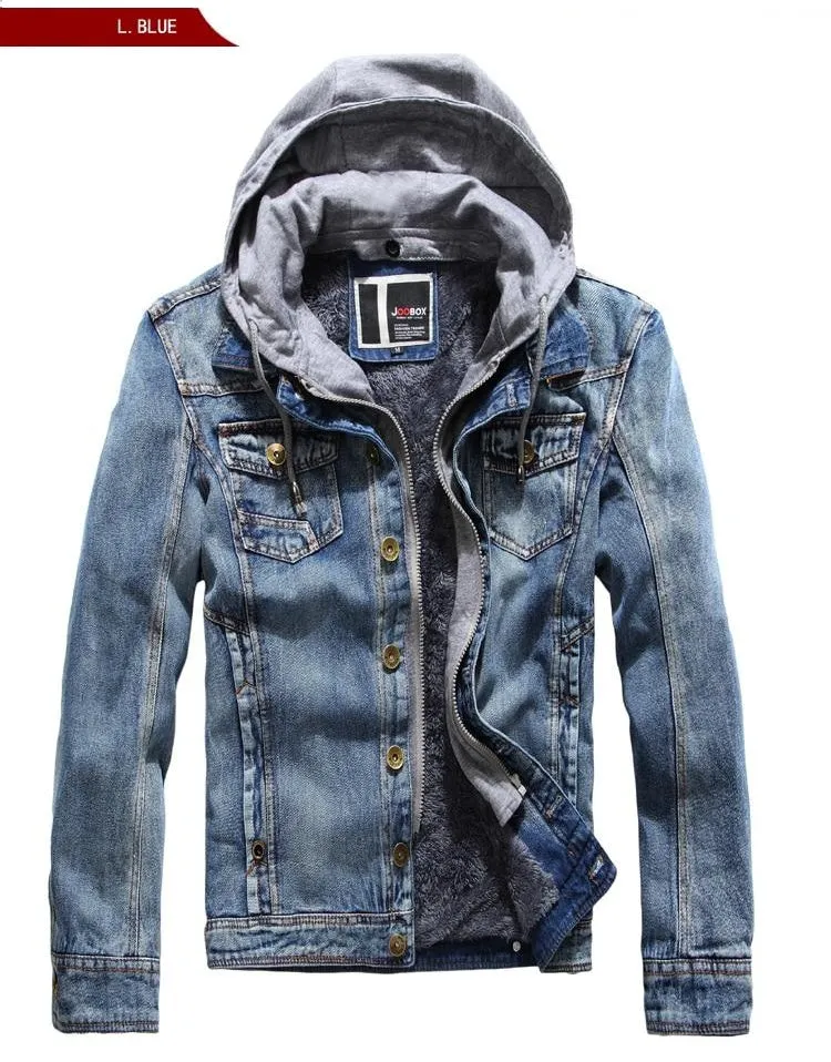 Men's Insulated Hooded Denim Jacket