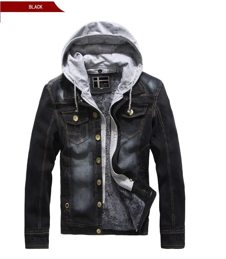 Men's Insulated Hooded Denim Jacket