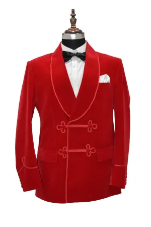 Mens Red Designer Smoking Jackets