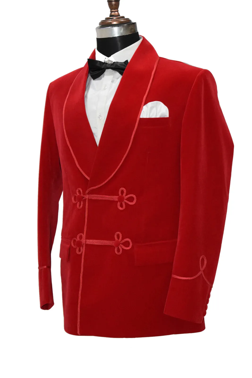 Mens Red Designer Smoking Jackets