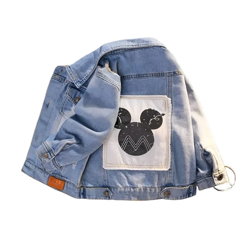 Mickey Patterned Denim Jackets