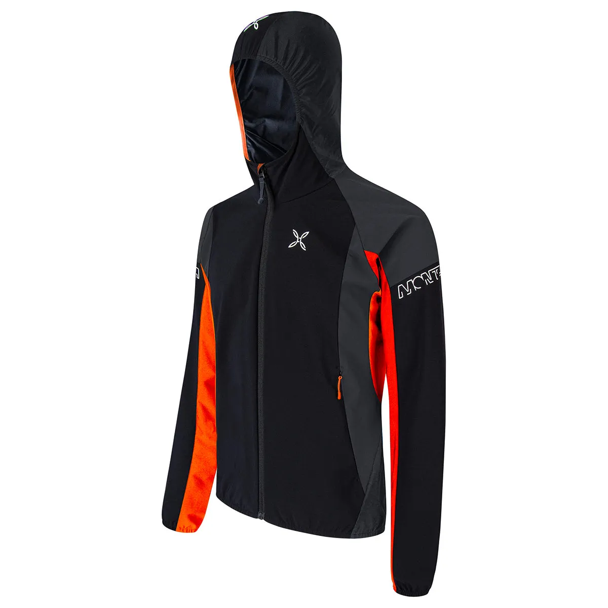 MNTR - Giacca con cappuccio Flash Sky Nero Arancio Brillante - MJAR11X TS358 - NERO/ARANCIO/BRILLANTE