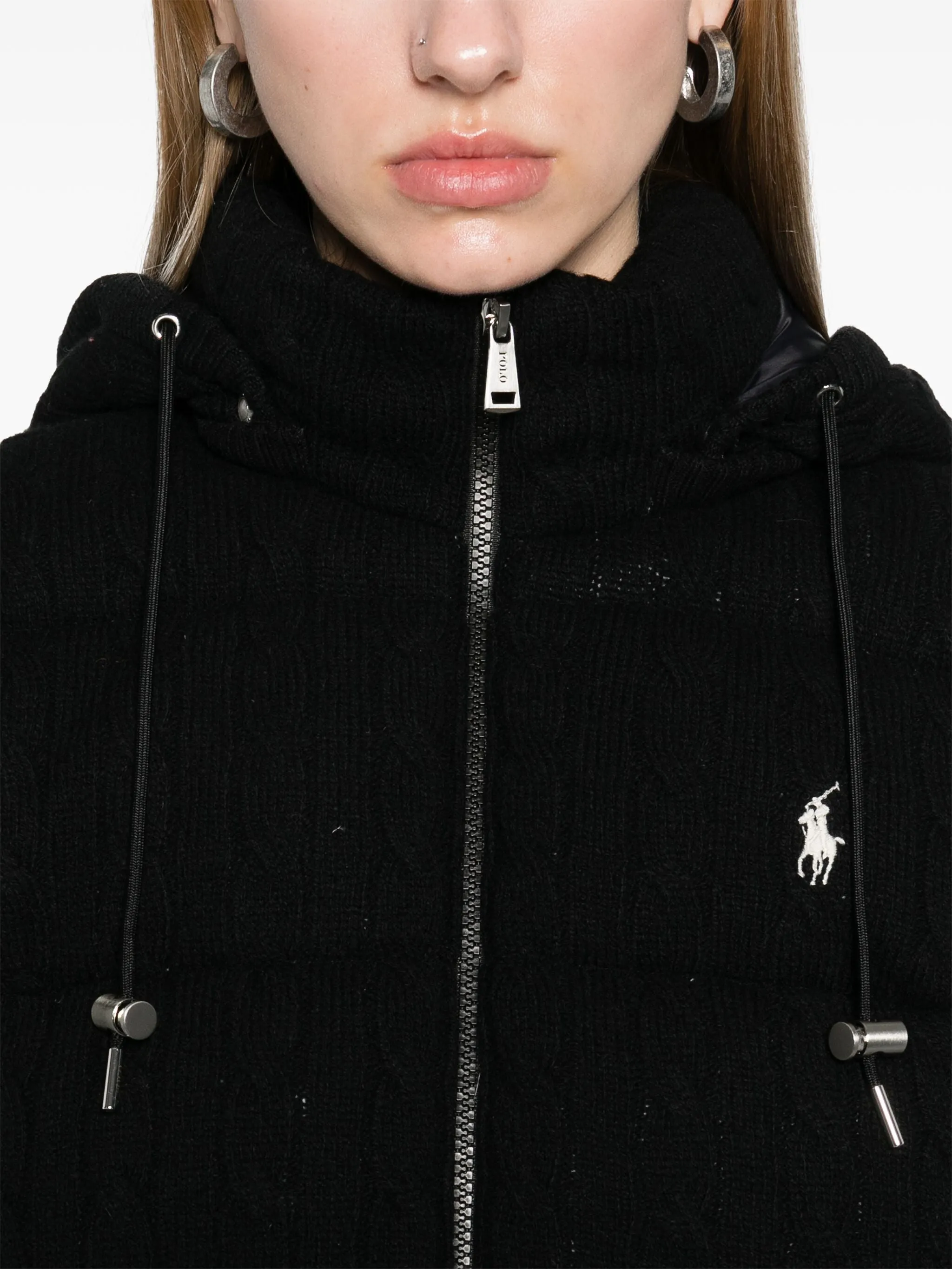 RALPH LAUREN WOMEN Pony Embroidered Insulated Jacket Black