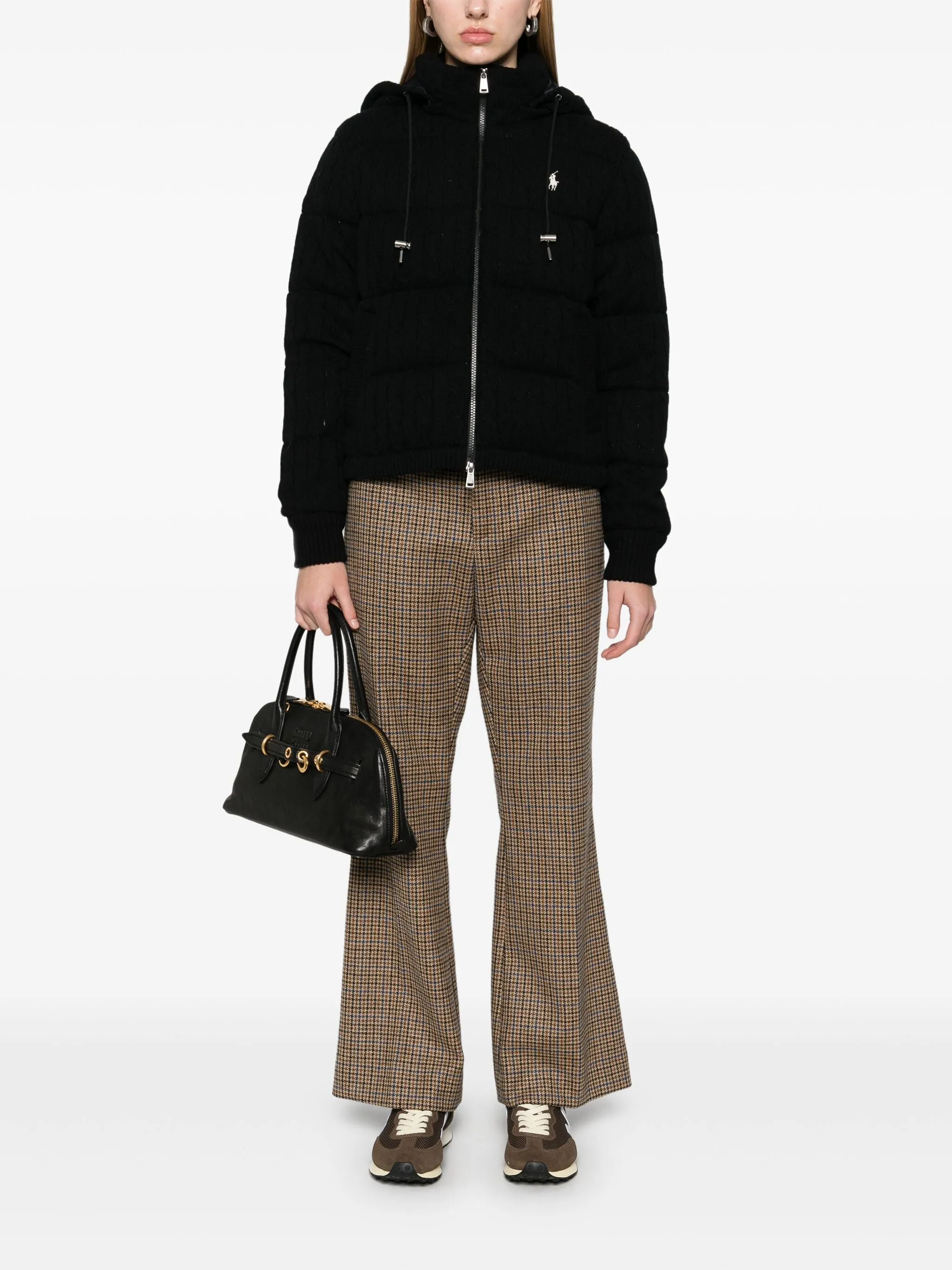 RALPH LAUREN WOMEN Pony Embroidered Insulated Jacket Black