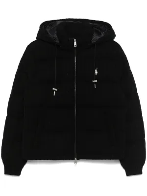 RALPH LAUREN WOMEN Pony Embroidered Insulated Jacket Black