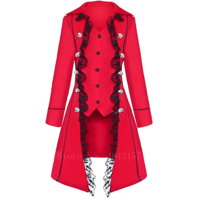 Renaissance Medieval Tuxedo Vintage Noble Palace Lace Up Jacket for women