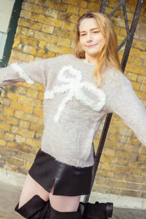 Ribbon Ruffle Detail Knit Jumper