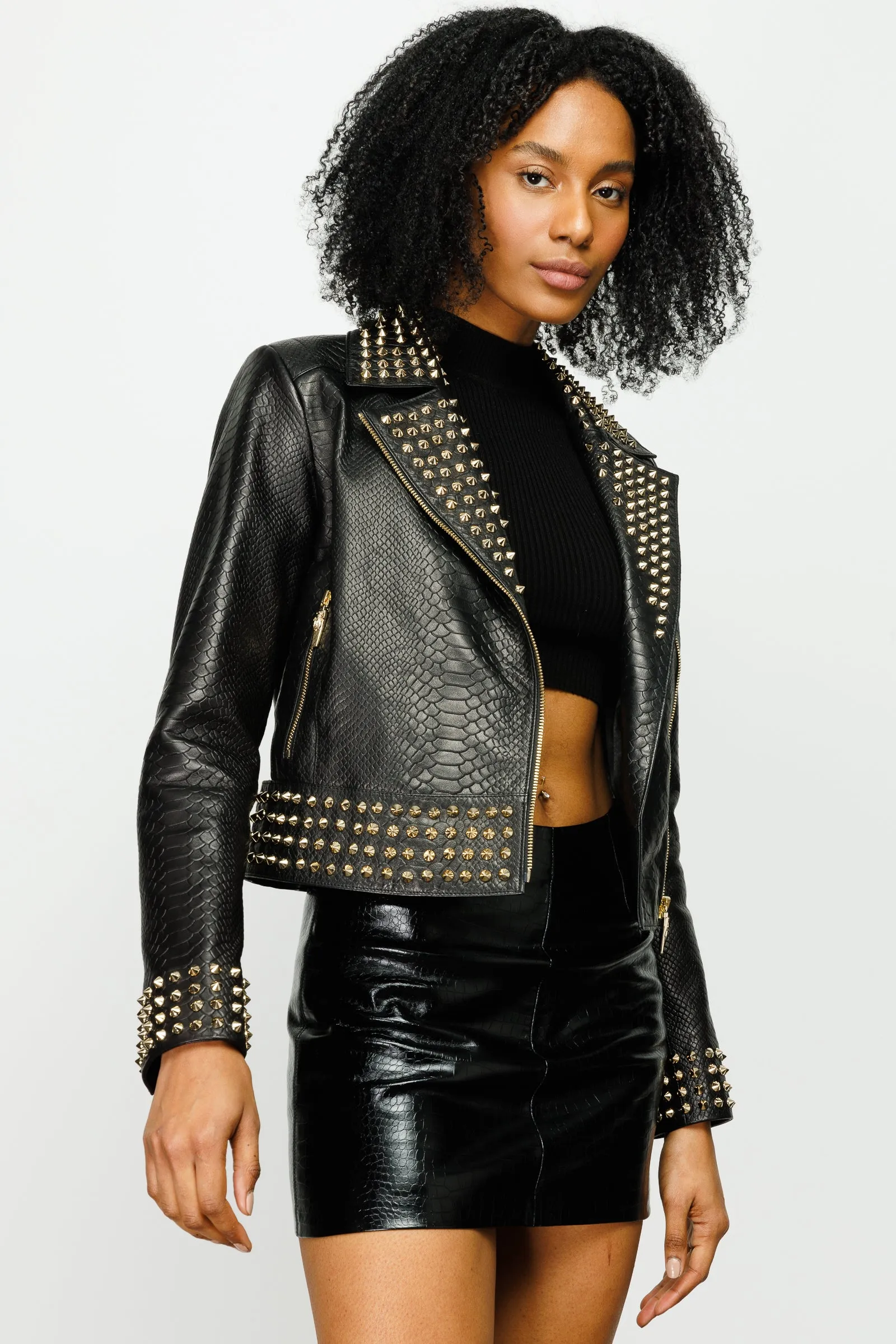 The Infanta Black Leather Women Jacket