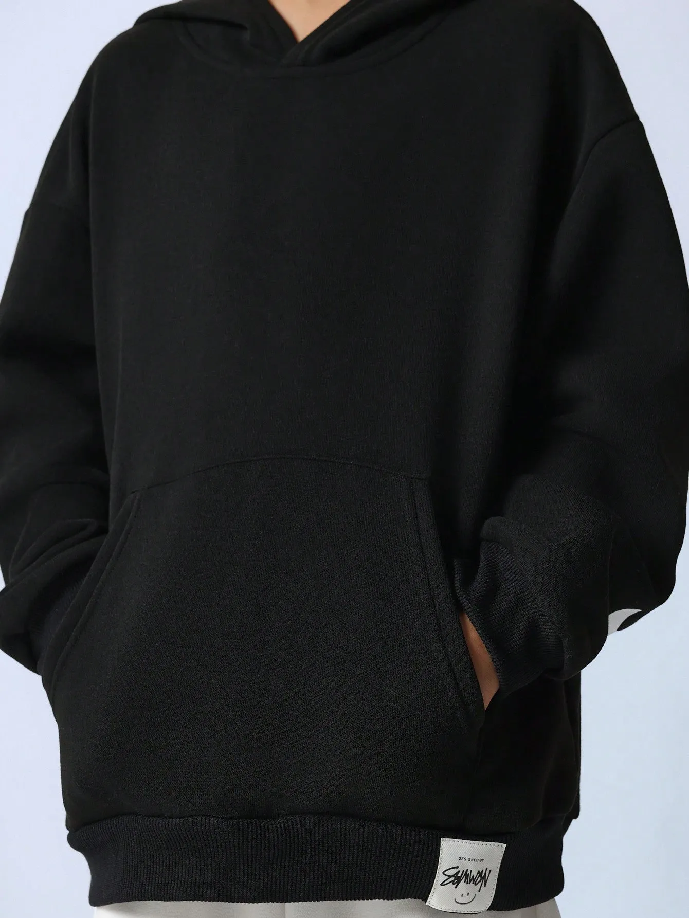 Tween Boys Comfy Christmas Regular Fit Overhead Hoodie With Back Slogan Graphic Print