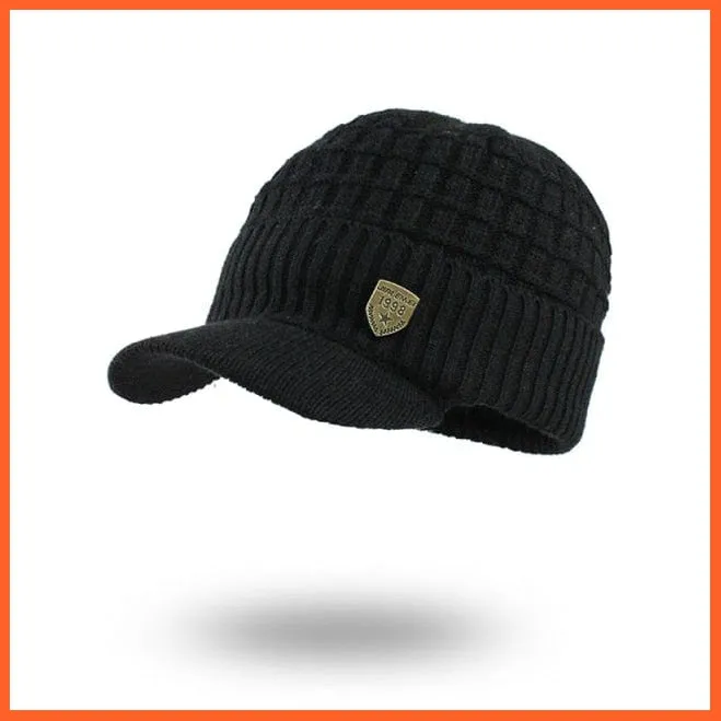 Unisex Skullies Beanies Men Scarf Knitted Cap |   Warm Wool Thick Winter Hats For Men Women Beanie