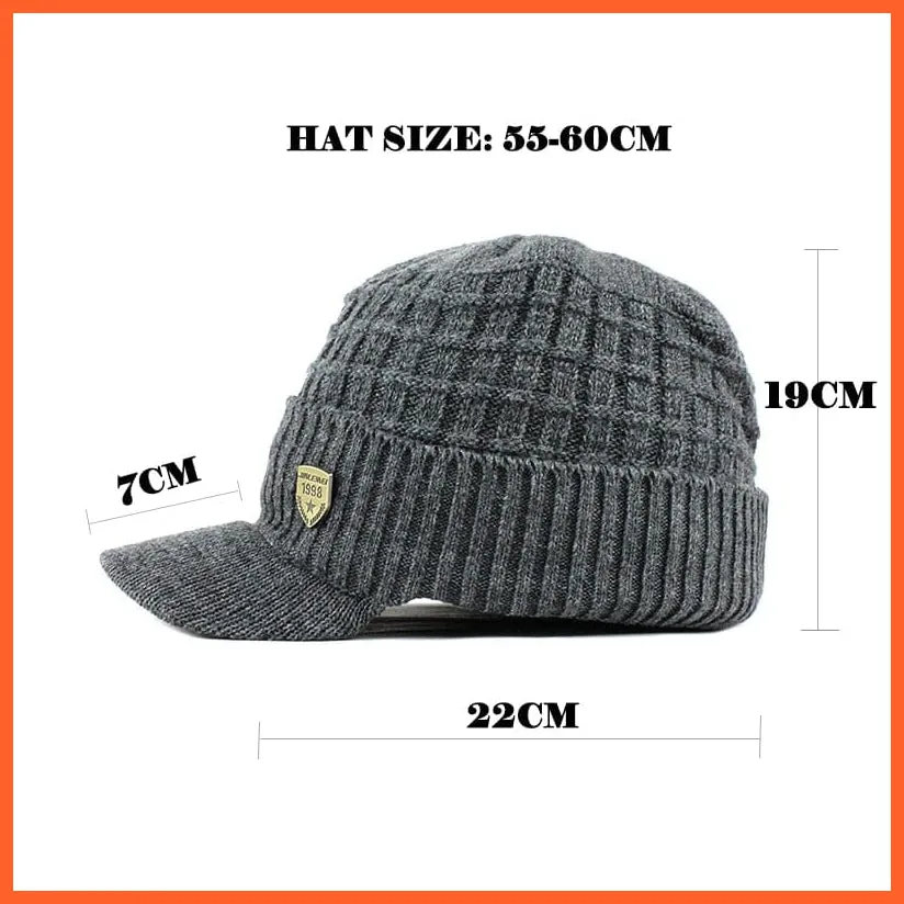 Unisex Skullies Beanies Men Scarf Knitted Cap |   Warm Wool Thick Winter Hats For Men Women Beanie