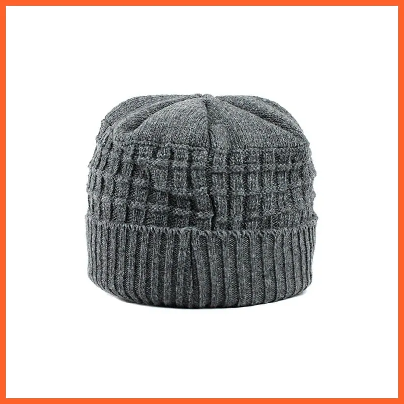 Unisex Skullies Beanies Men Scarf Knitted Cap |   Warm Wool Thick Winter Hats For Men Women Beanie