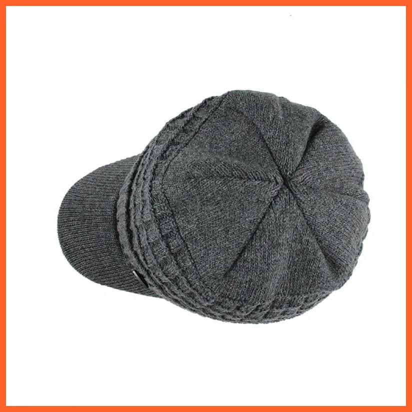 Unisex Skullies Beanies Men Scarf Knitted Cap |   Warm Wool Thick Winter Hats For Men Women Beanie