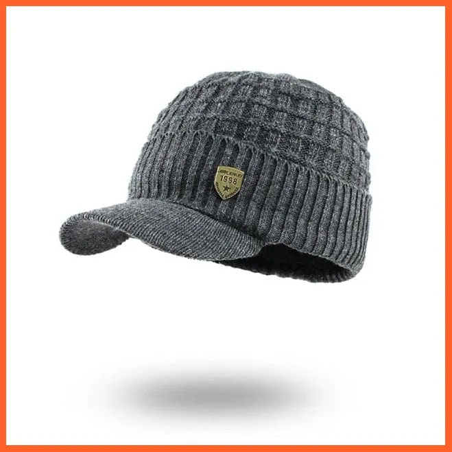 Unisex Skullies Beanies Men Scarf Knitted Cap |   Warm Wool Thick Winter Hats For Men Women Beanie