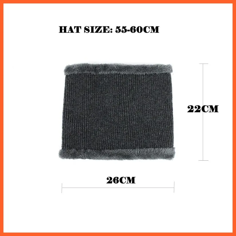 Unisex Skullies Beanies Men Scarf Knitted Cap |   Warm Wool Thick Winter Hats For Men Women Beanie