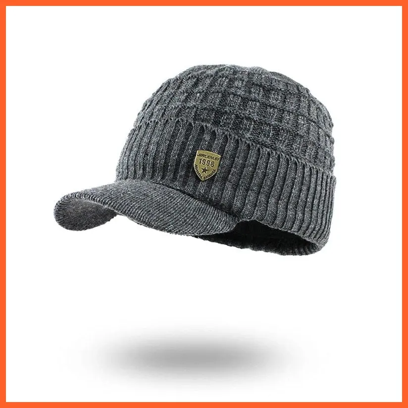 Unisex Skullies Beanies Men Scarf Knitted Cap |   Warm Wool Thick Winter Hats For Men Women Beanie