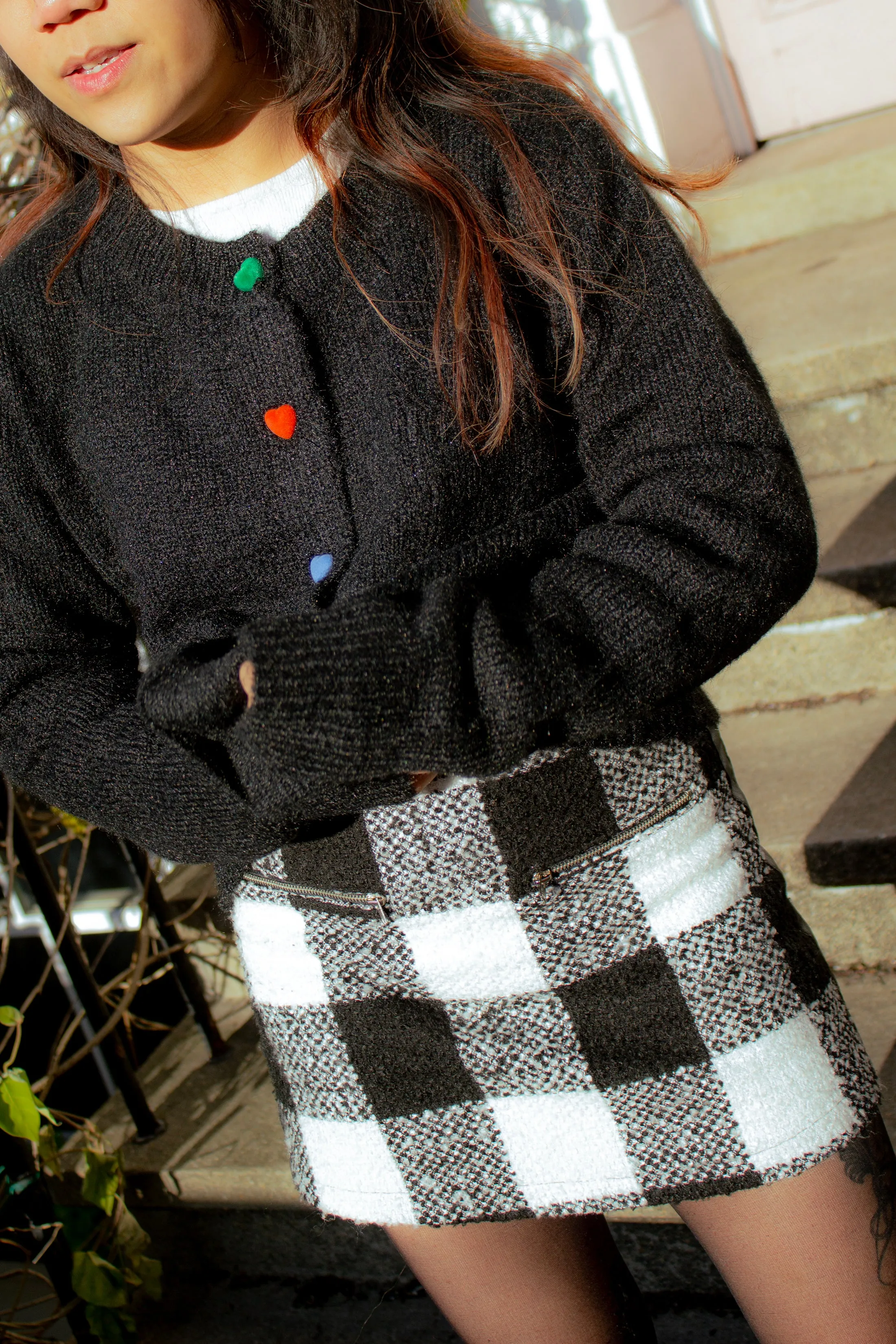 Velvet Button Heart Cardigan