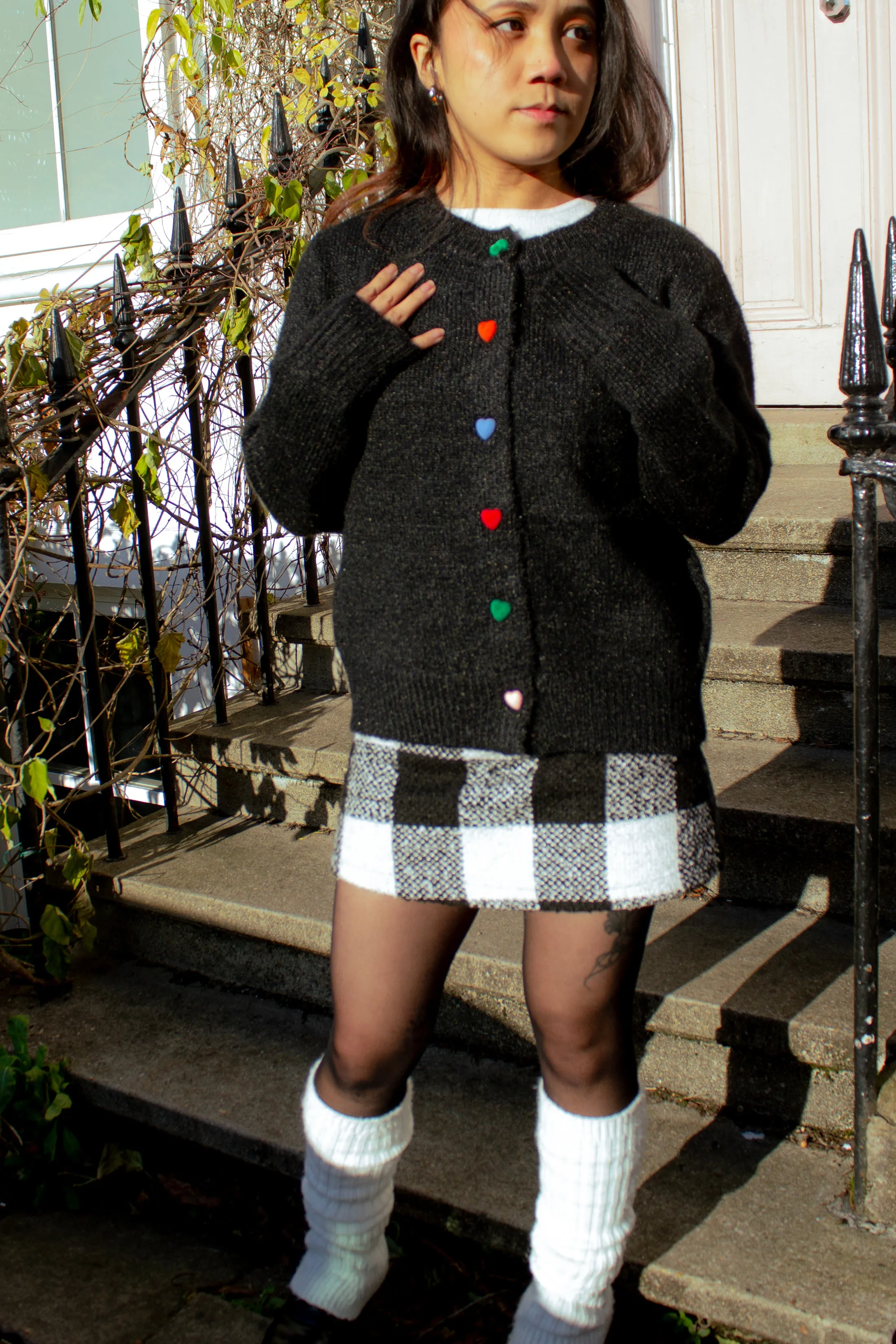 Velvet Button Heart Cardigan