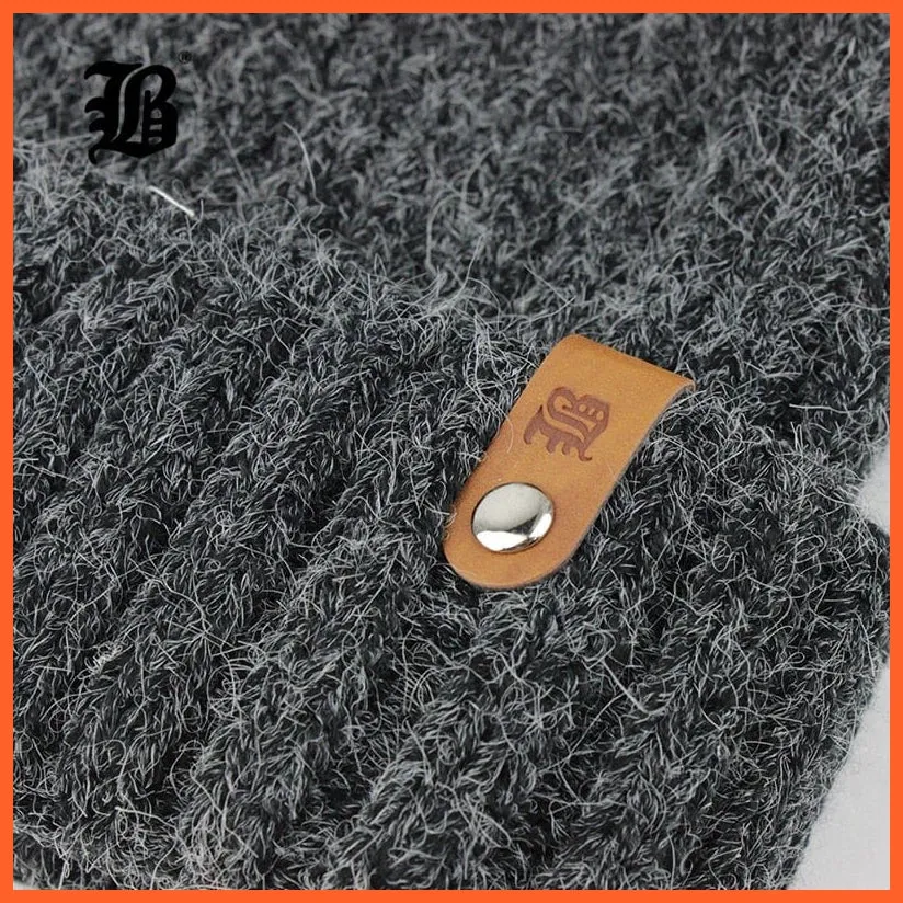 Warm Winter Hat Beanies Fur Wool Caps For Women | Pearl Knitted Hat Skullies Beanie Female Mink Caps